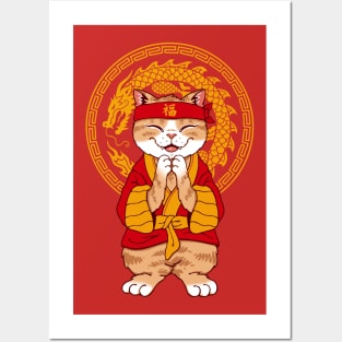 Year of the Dragon Lucky Meowster Posters and Art